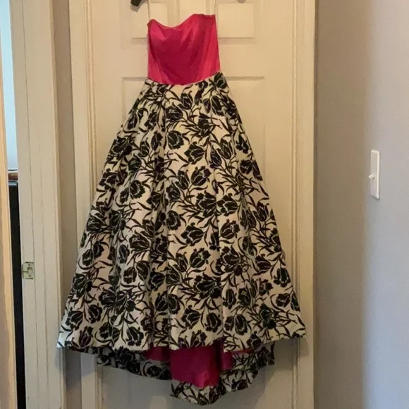 strapless open back dress Flirty & Flare Pink Dress  Ella Lisqu